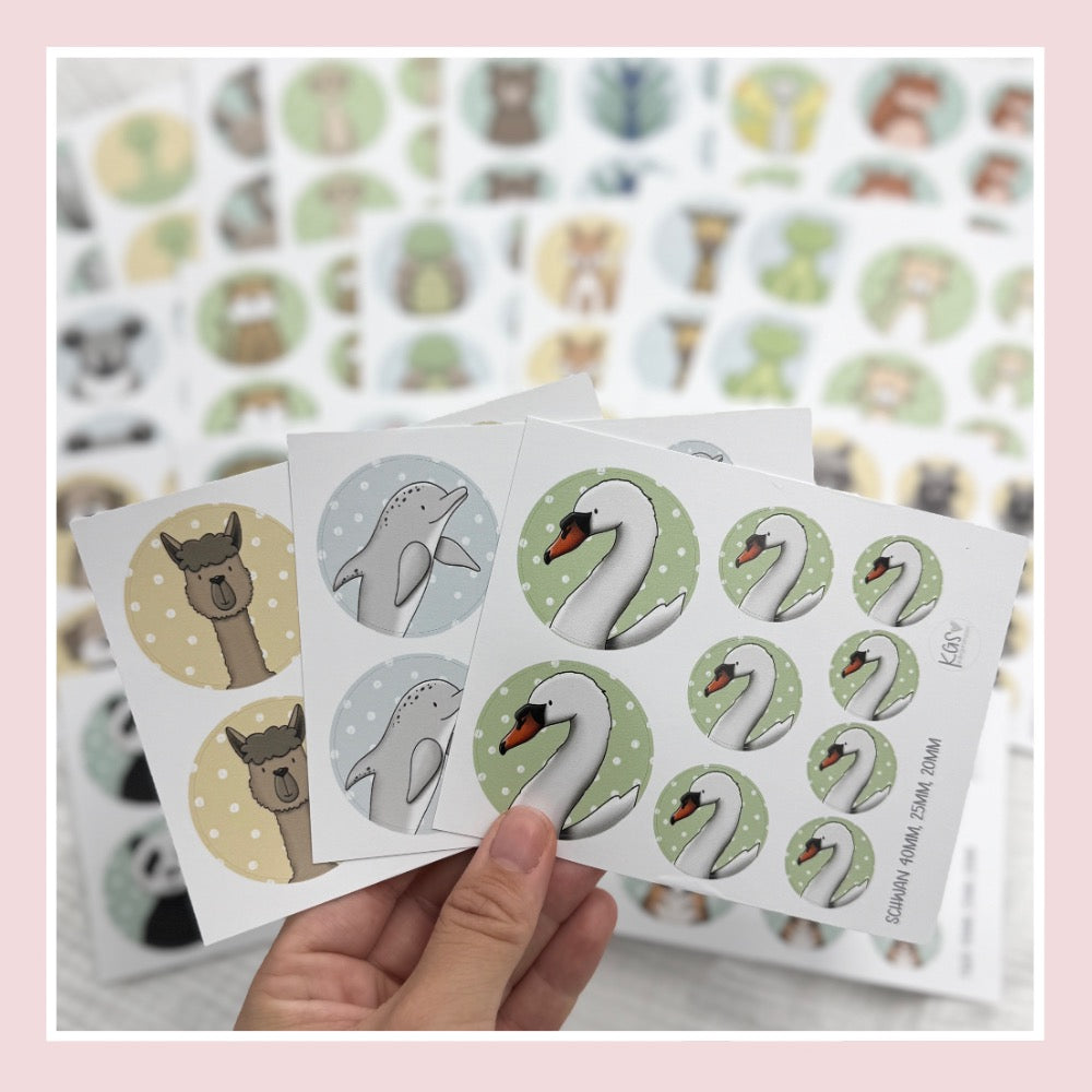 Sticker Erkennungstiere - einzelne Tiere