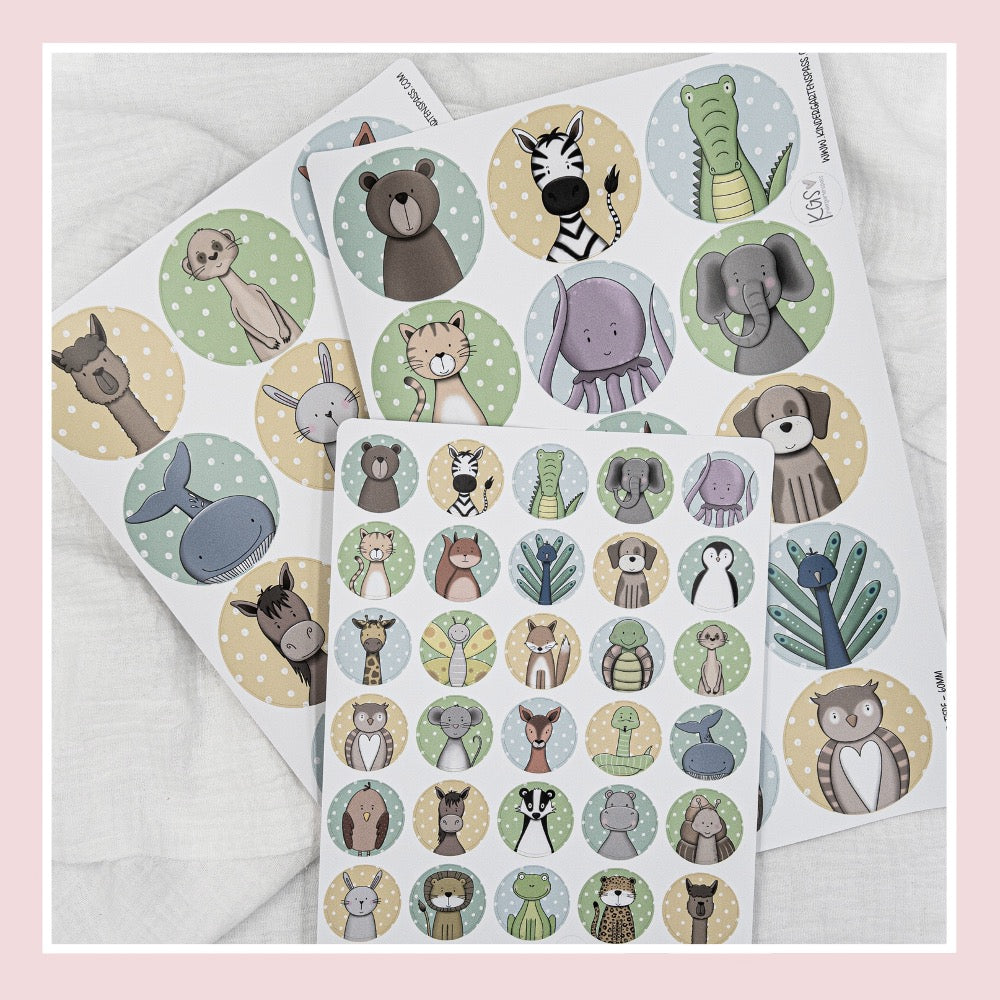 Sticker Erkennungstiere