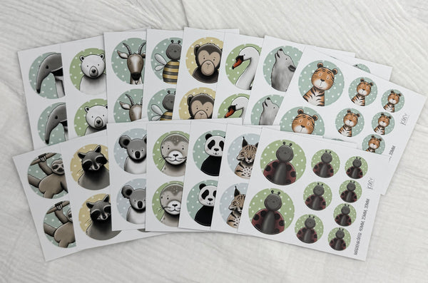Sticker Erkennungstiere - einzelne Tiere