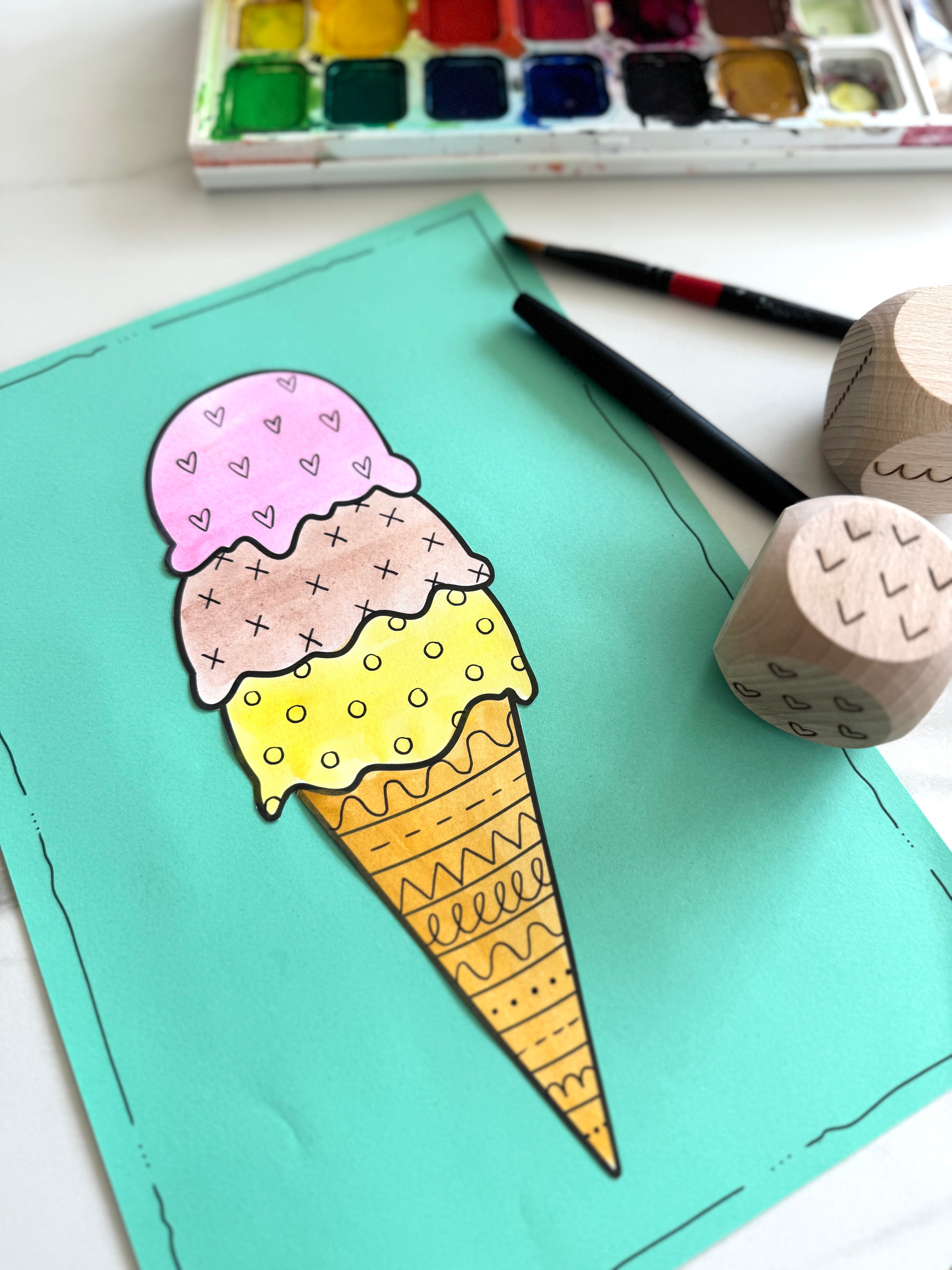 Waffeleis Kindergarten Muster Vorlagen Mustereis Sommer Kunst.jpg