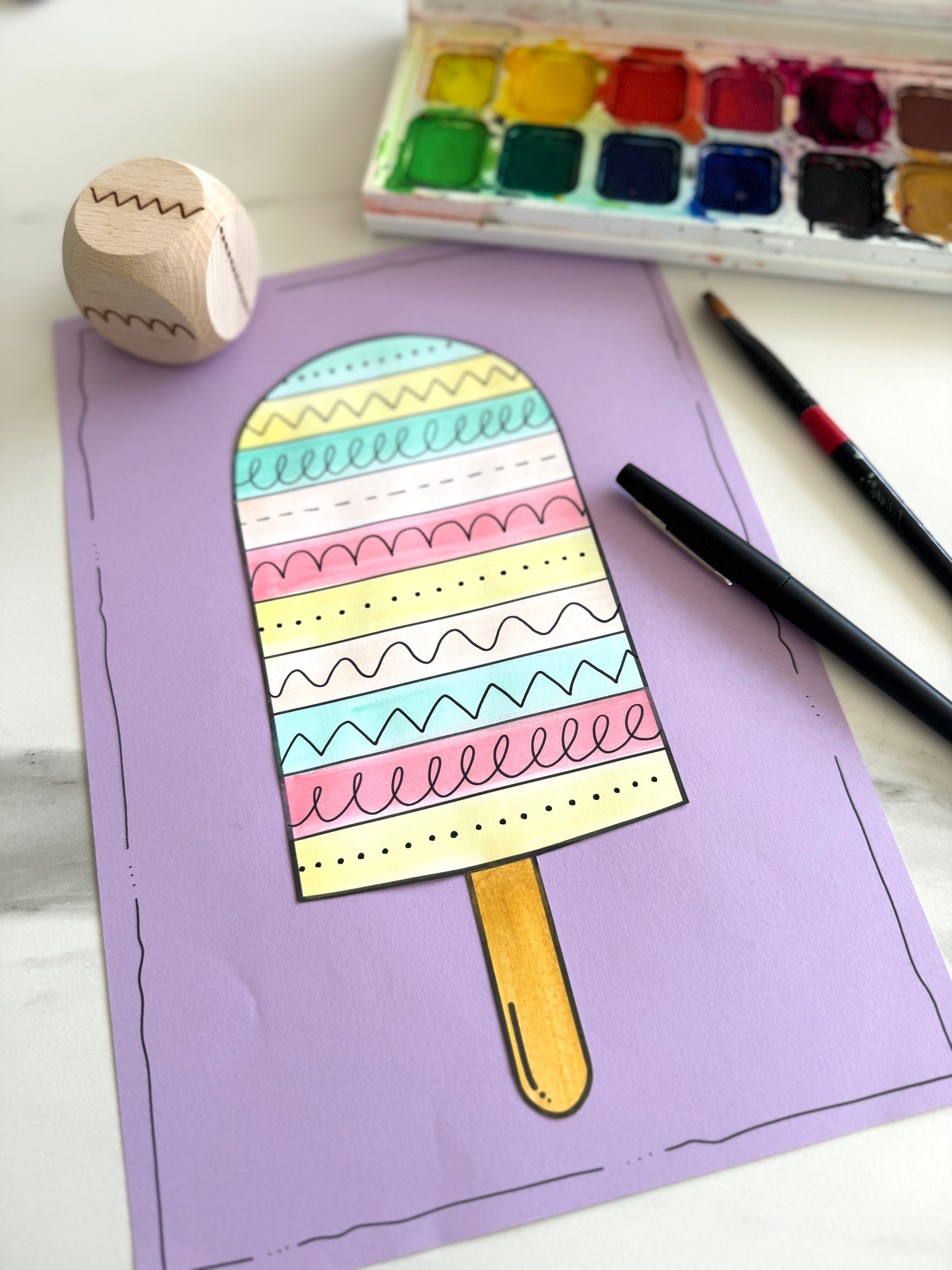 Eis am Stil Sommer Vorlage Muster Feinmotorik Kunst basteln Kinder.jpg