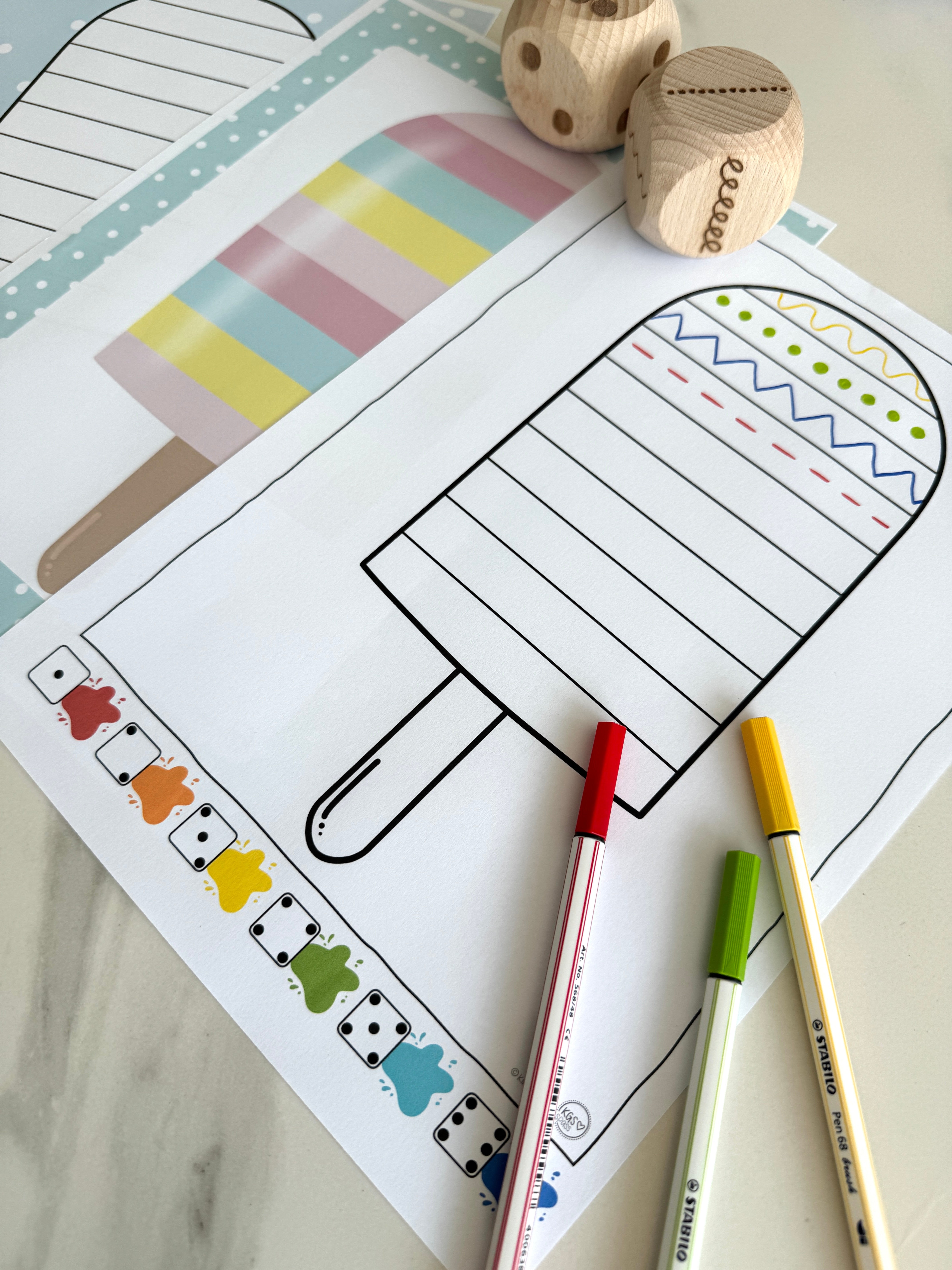 Eis am Stil Glace Mustervorlagen Graphomotorik Würfelspass.jpg