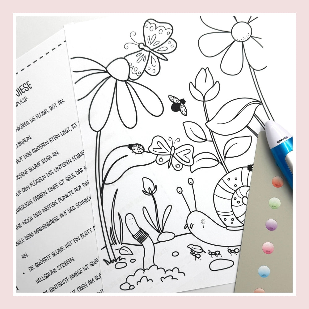 Hörverstehen & Ausmalbilder | Frühling