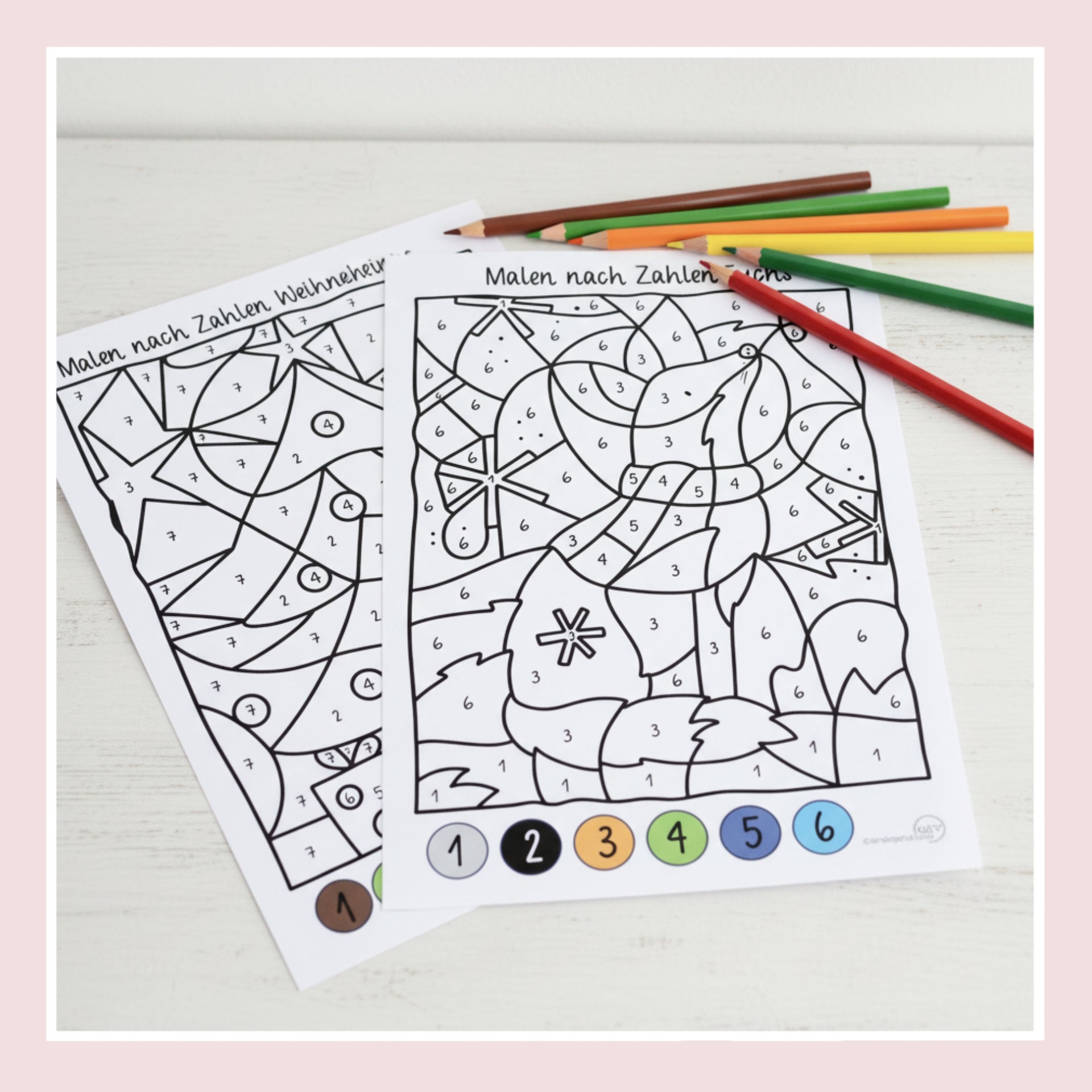 Malen nach Zahlen Adventsfreebie