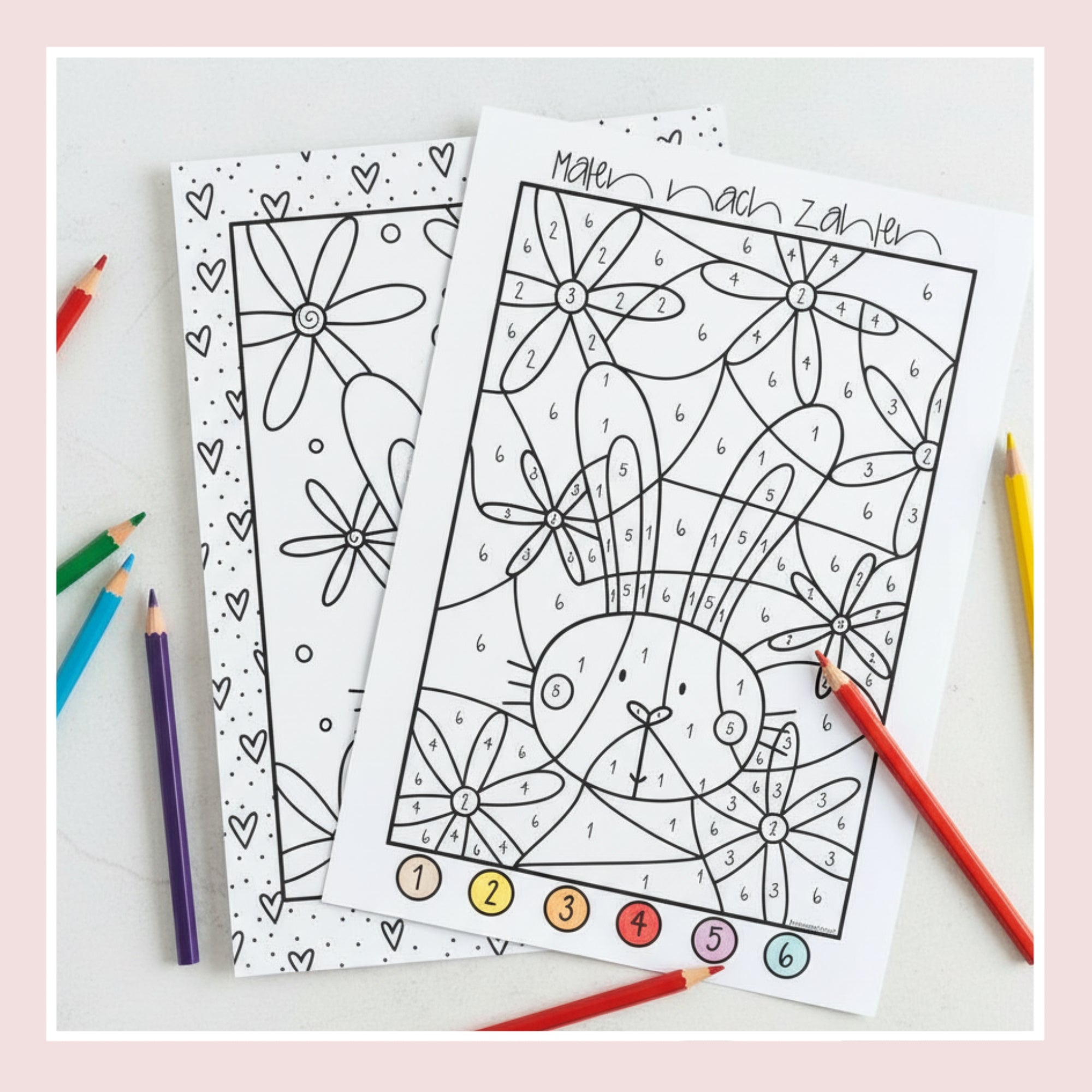 Hase | Ausmalbild & Malen nach Zahlen