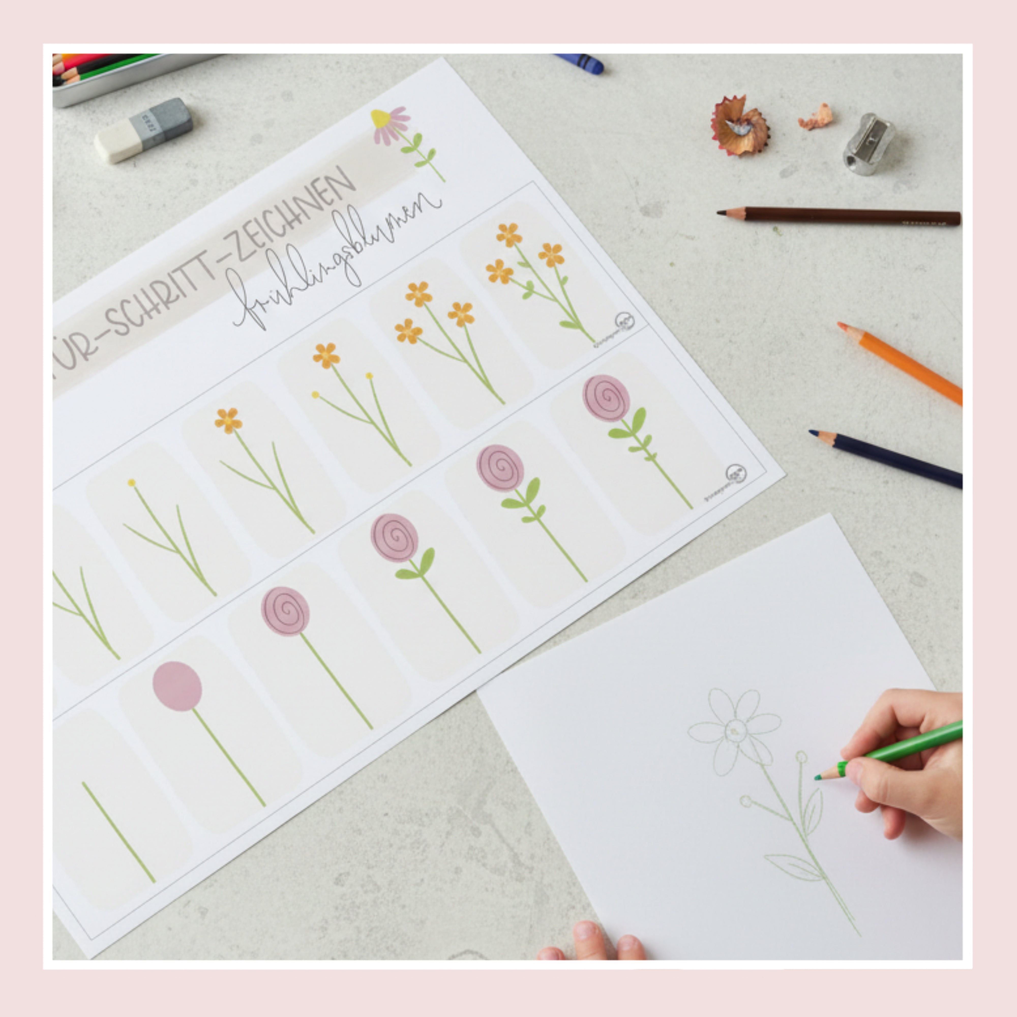 Schritt für Schritt Zeichnen - Frühlingsblumen