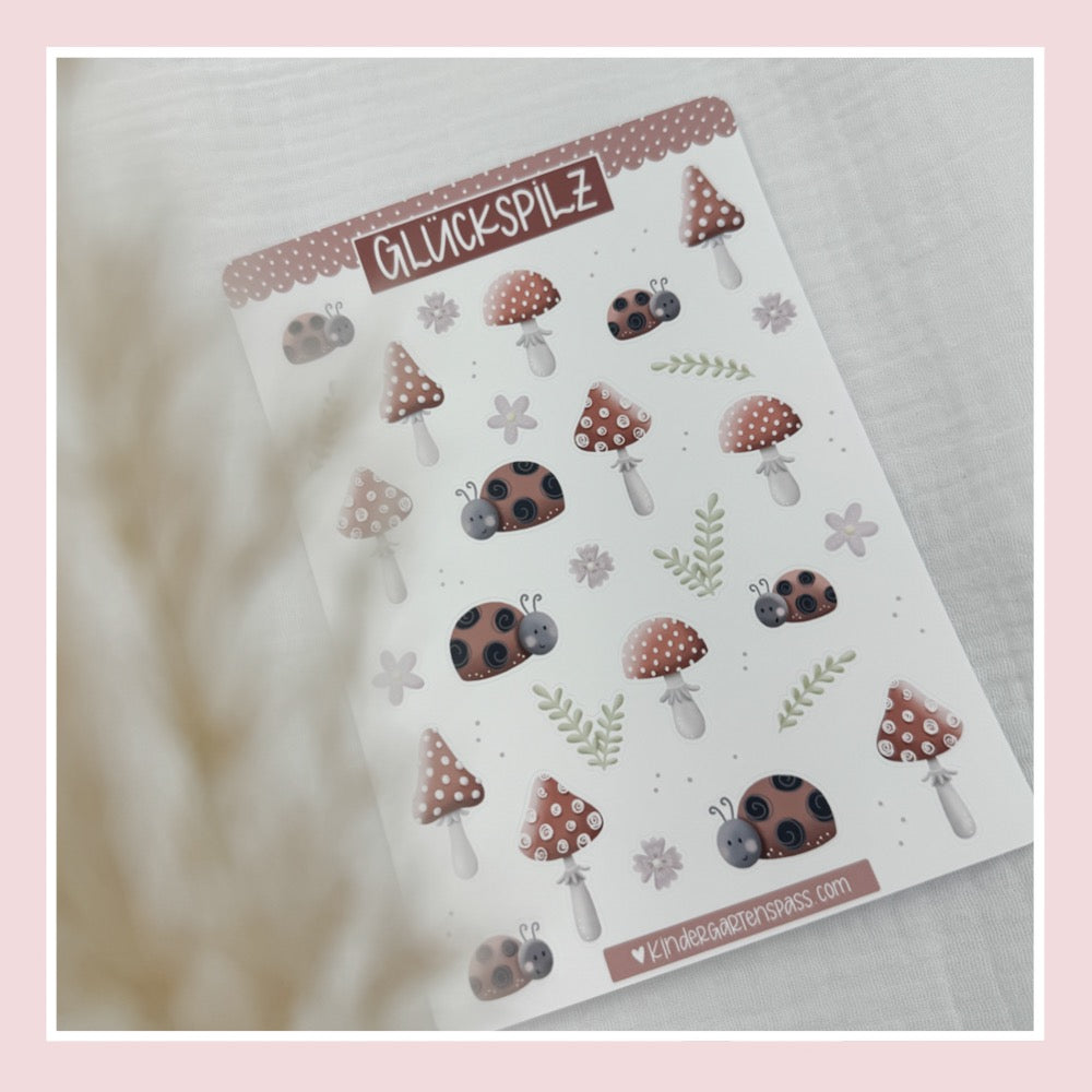 Stickerbogen "Glückspilz"